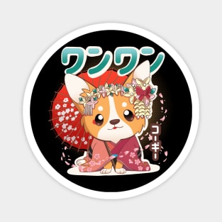 Geisha Corgi Magnet